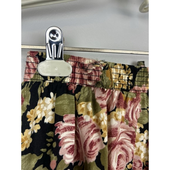 Vintage Connections Rose Floral Pleated Midi Skirt Sz Medium Pink Green Cottage - Picture 3 of 7